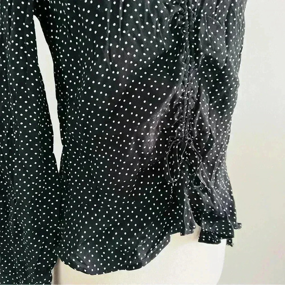 H&M Polka Dot Blouse Top Sz 2 Classic Style - Picture 6 of 8